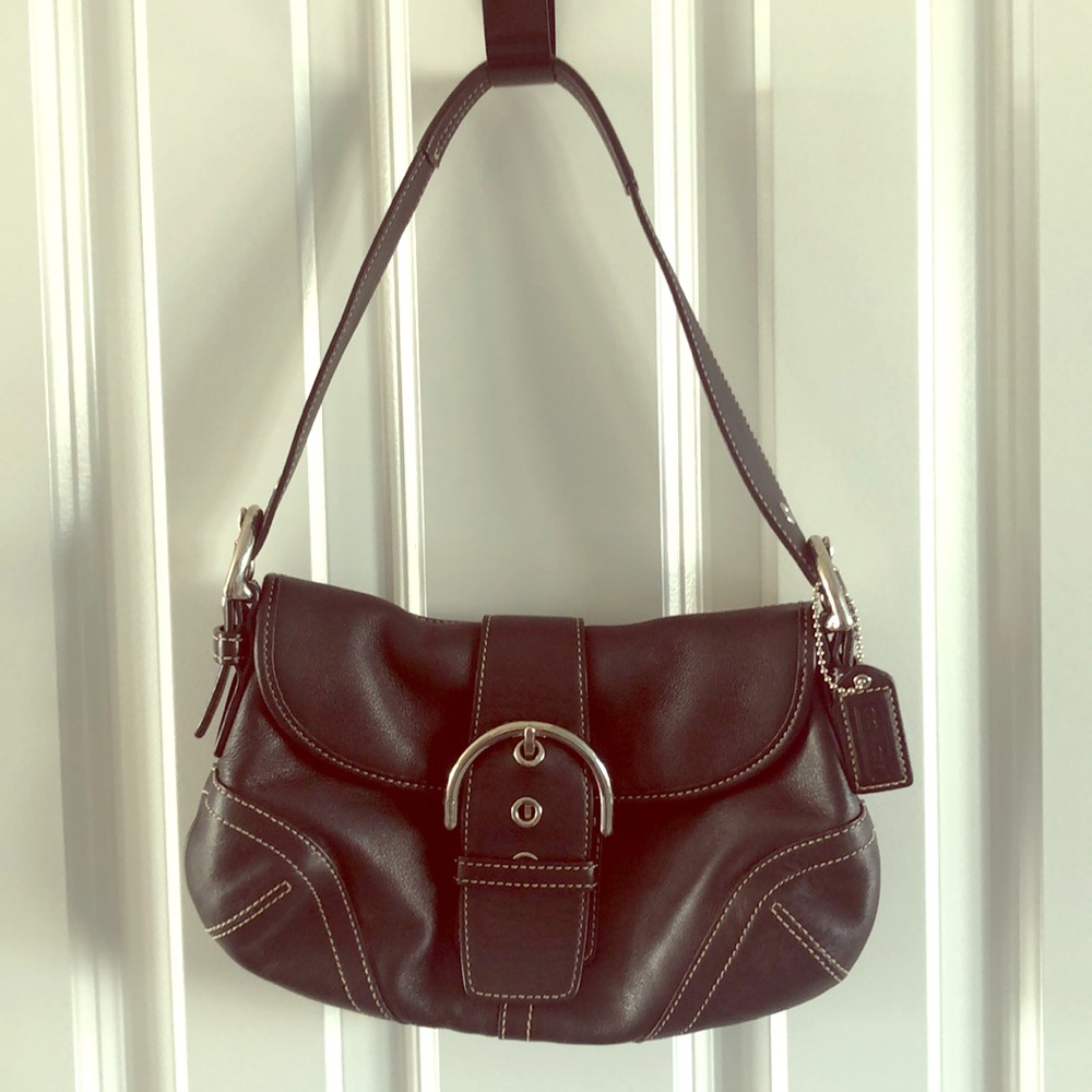 Coach black leather purse